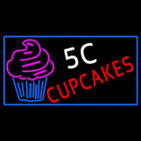5c Cupcakes Neon With Blue Border Sign Neonskylt