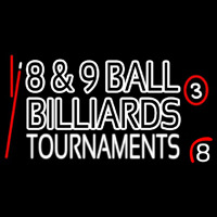 8 And 9 Ball Billiards Tournaments Neonskylt