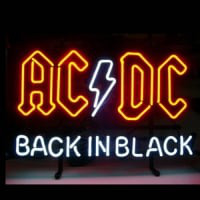 Ac Dc Back In Black Neonskylt