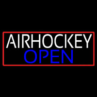Air Hockey Open With Red Border Real Neon Glass Tube Neonskylt