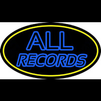 All Records Yellow Border Neonskylt