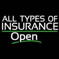 All Types Of Insurance Open Neonskylt