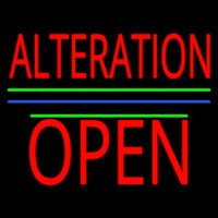 Alteration Block Open Green Line Neonskylt