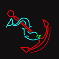 Anchor With Fish Logo Neonskylt