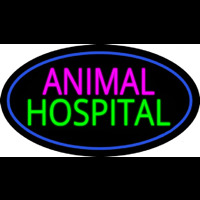 Animal Hospital Blue Oval Neonskylt