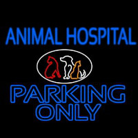 Animal Hospital Parking Only Neonskylt
