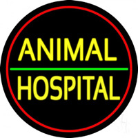 Animal Hospital Red Circle Neonskylt