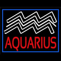 Aquarius Zodiac Blue Border Neonskylt