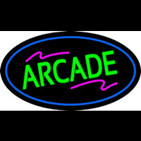 Arcade Oval Blue Neonskylt