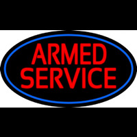 Armed Service With Blue Round Neonskylt