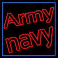 Army Navy With Blue Border Neonskylt