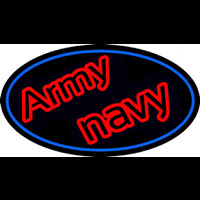 Army Navy With Blue Round Neonskylt