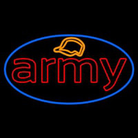 Army With Blue Round Neonskylt