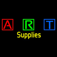 Art Supplies With Three Multi Color Bo  With Border Neonskylt