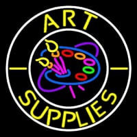 Art Supplies With White Circle Neonskylt