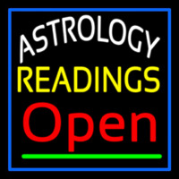 Astrology Readings Open And Blue Border Neonskylt