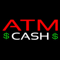 Atm Cash With Dollar Logo Neonskylt