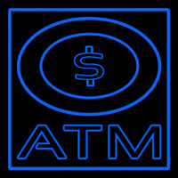 Atm With Dollar Symbol Neonskylt