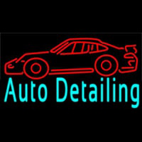 Auto Detailing With Car Logo 1 Neonskylt