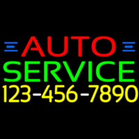 Auto Service With Phone Number Neonskylt