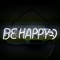 BE HAPPY Neonskylt