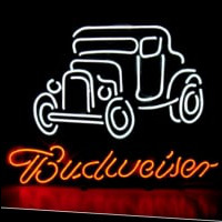 BUDWEISER VINTAGE CAR Neonskylt