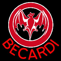 Bacardi Bat Red Logo Rum Sign Neonskylt