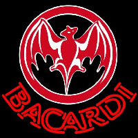 Bacardi Bat Red Logo Rum Sign Neonskylt