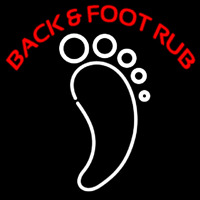 Back And Foot Rub White Foot Neonskylt