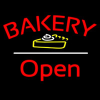 Bakery Logo Open White Line Neonskylt