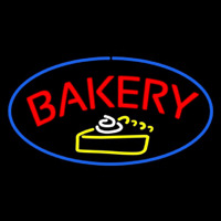 Bakery Logo Oval Blue Neonskylt