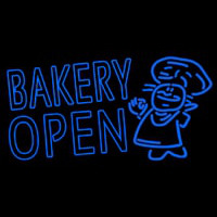 Bakery Open With Man Neonskylt