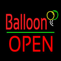 Balloon Open Block Green Line Neonskylt