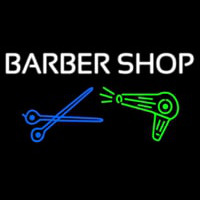 Barber Shop With Dryer And Scissor Neonskylt