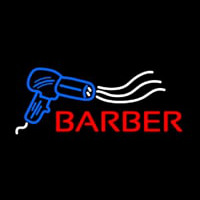 Barber With Dryer Logo Neonskylt