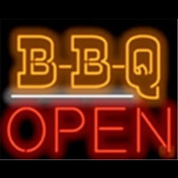 Bbq Open Barbeque Restaurant Board Neonskylt