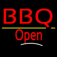 Bbq Open White Line Neonskylt