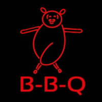 Bbq Pig Logo Neonskylt
