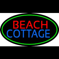 Beach Cottage With Green Border Neonskylt