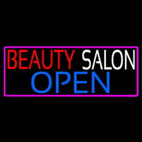 Beauty Salon Open Pink Border Neonskylt