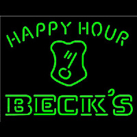 Beck Key Logo Happy Hour Beer Neonskylt