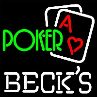 Becks Green Poker Beer Sign Neonskylt