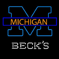 Becks Michigan University of Michigan Beer Sign Neonskylt