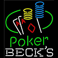 Becks Poker Ace Coin Table Beer Sign Neonskylt