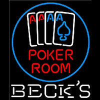 Becks Poker Room Beer Sign Neonskylt