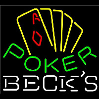 Becks Poker Yellow Beer Sign Neonskylt