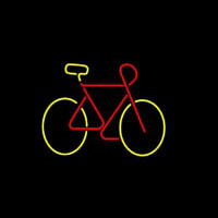Bicycle Red Yellow Colored Logo Neonskylt