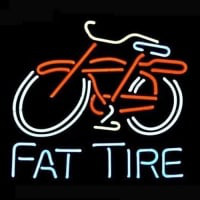 Big Fat Tire Bicycle Bike Logo Pub Öl Bar Neonskylt Present Snabb Leverans