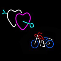 Bike With Heart Logo Neonskylt
