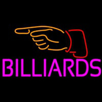 Billiards With Hand Logo 1 Neonskylt